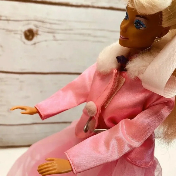 MATTEL BARBIE Doll Pink Jacket Skirt Dress 12" Tall Long Blonde Hair Blue Eyes - Picture 4 of 11